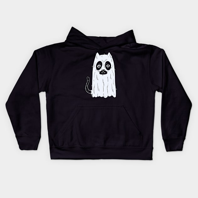 Cat Ghost Kids Hoodie by NamelessPC